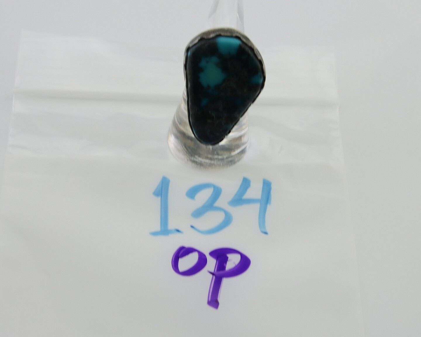 Navajo Ring 925 Silver Natural Turquoise Native American Artist C.80's