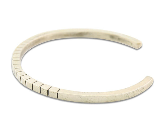 Navajo Bracelet 925 Silver Hand Stamped Signed M.C. ISASIB C.80's