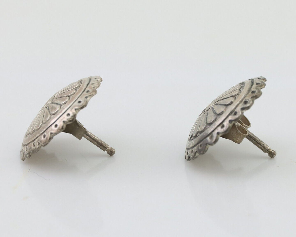 Navajo Small Shield Earrings 925 Silver Native American Artist C.80's