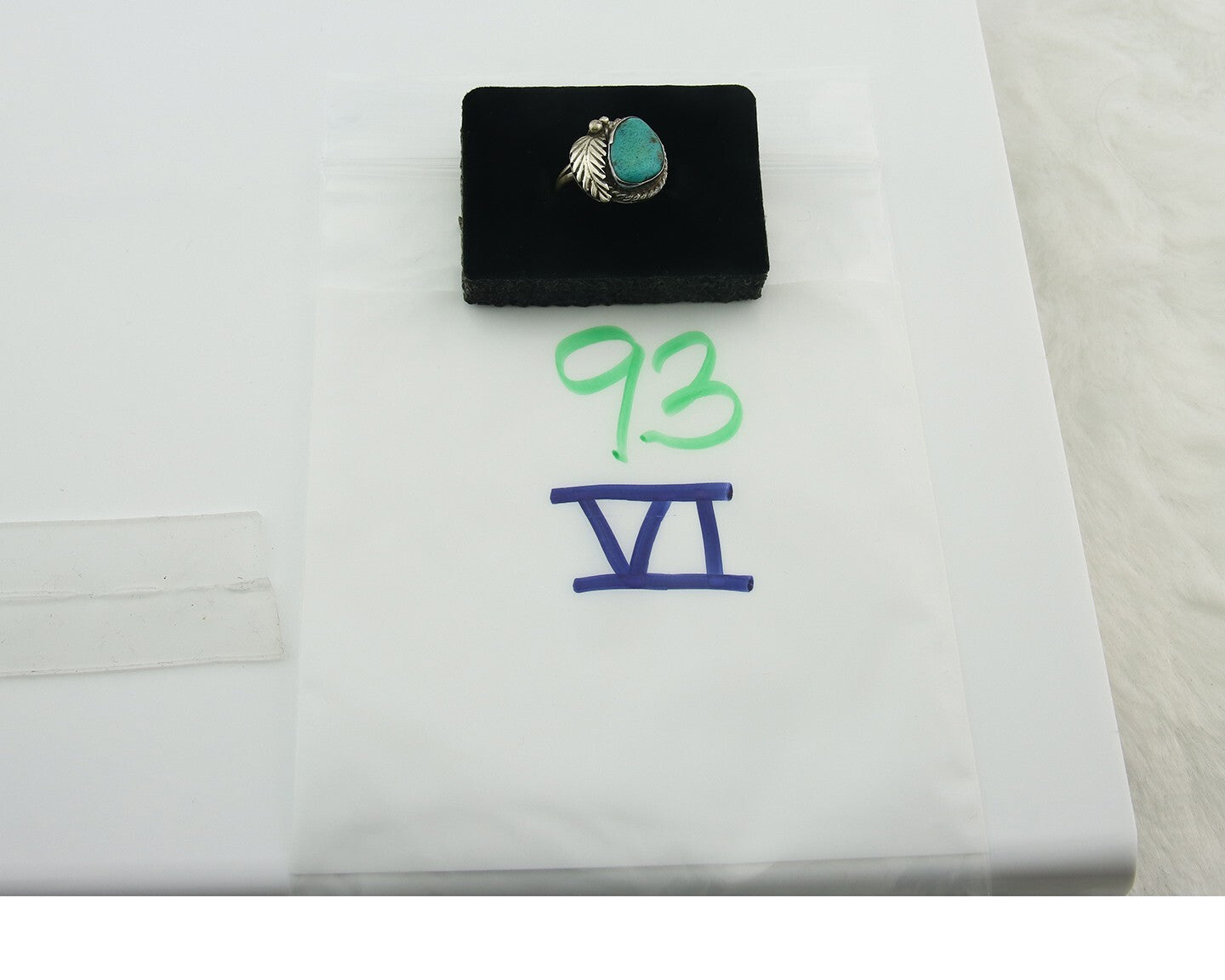 Vintage Navajo Ring 925 Sterling Natural Gemstone Native Artist Size 5.75