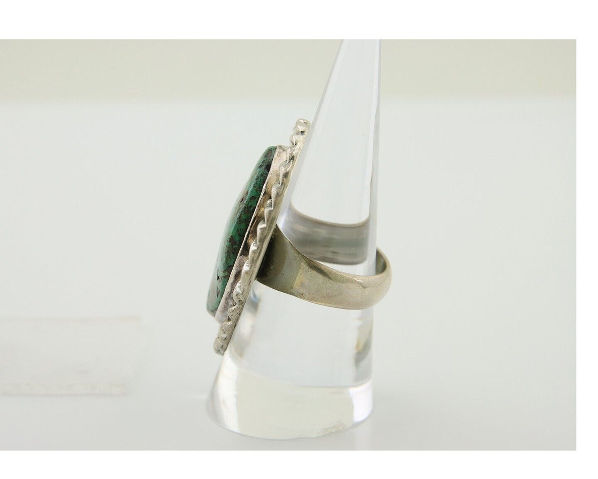 Navajo Ring .925 Silver Natural Turquoise Artist Signed Zachary C.80's