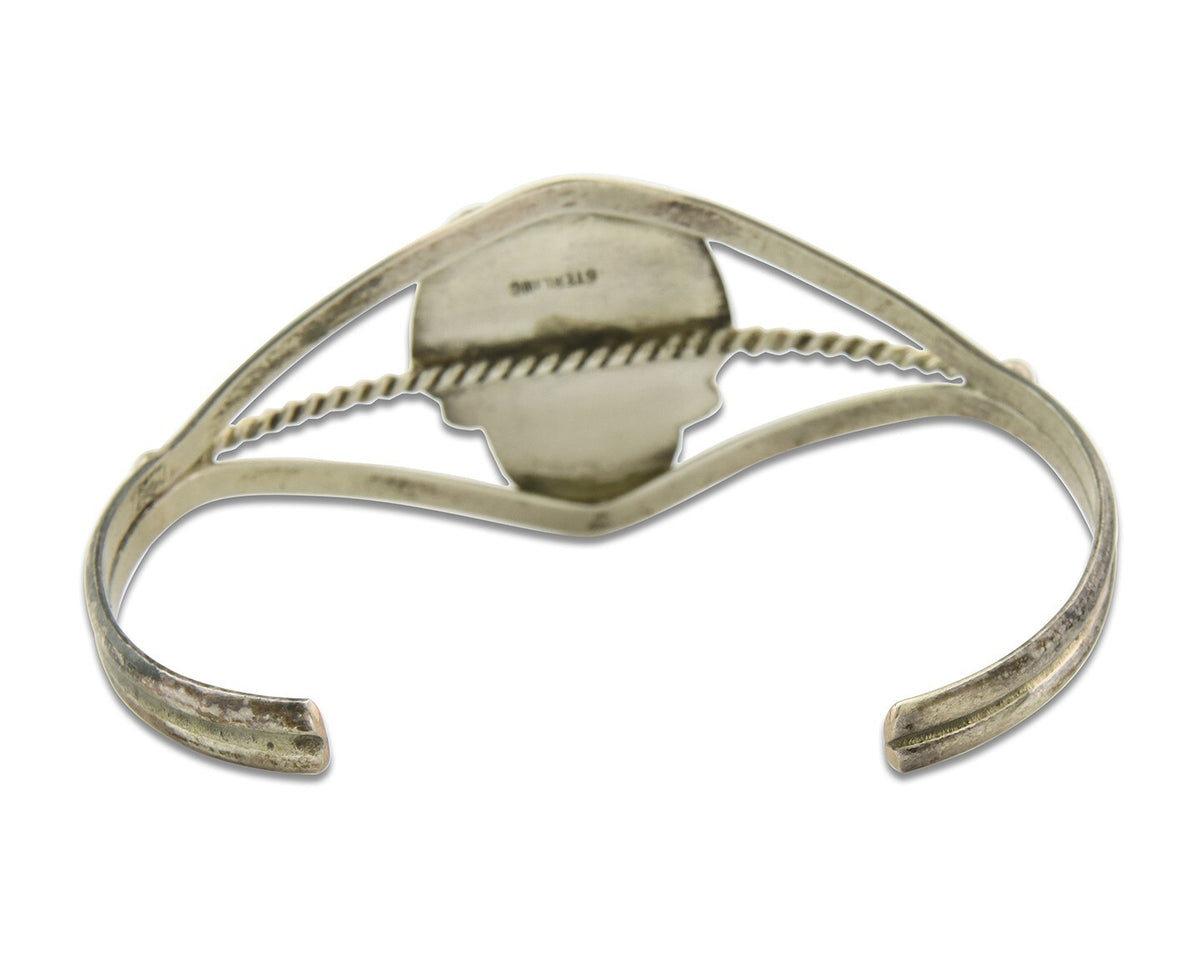 Vintage Navajo Bracelet 925 Silver Onyx Traditional Handmade Native American