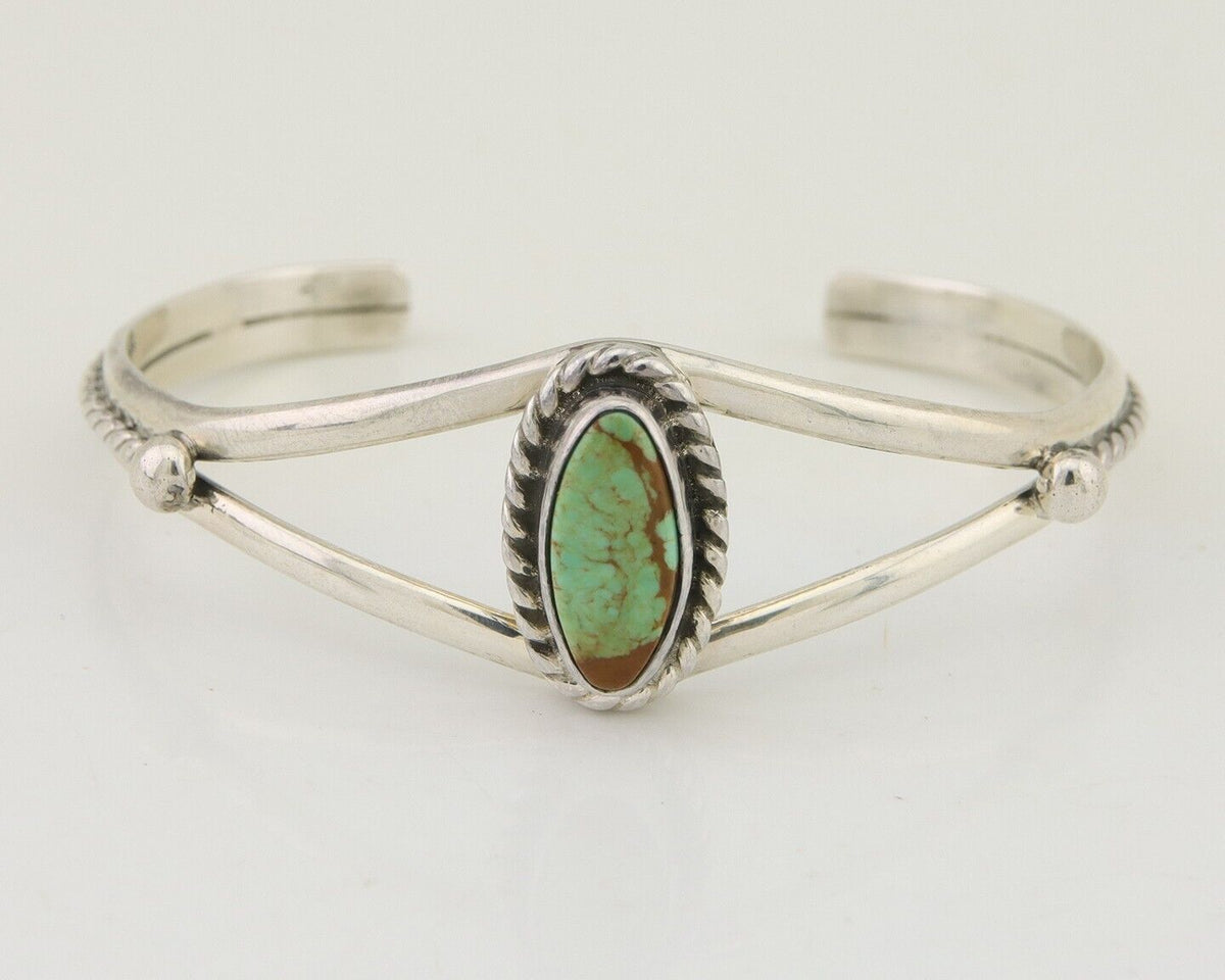 Navajo Bracelet 925 Silver Blue Turquoise Artist Signed Gecko C.80's