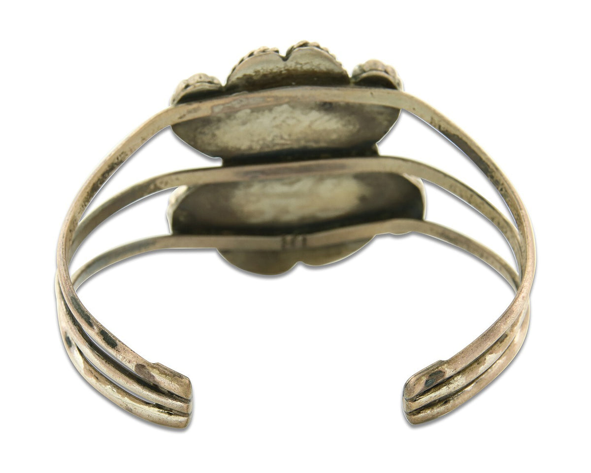 Vintage Navajo Bracelet 925 Silver Natural Blue Turquoise Native American Artist