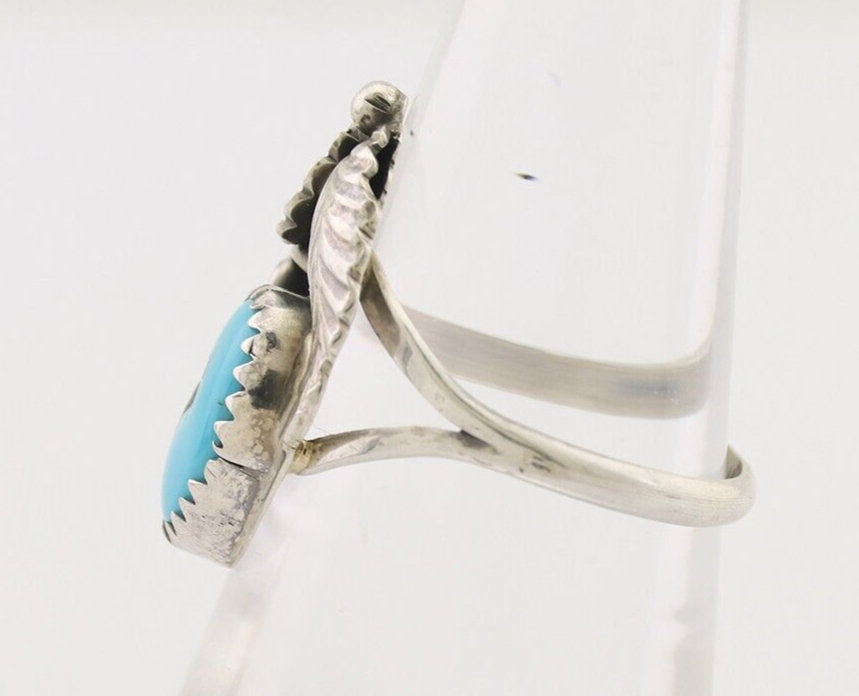 Navajo Ring 925 Silver Morenci Turquoise Native American Artist C.80's