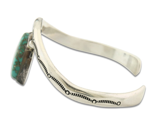 Vintage Navajo Bracelet 925 Silver Turquoise Handmade Signed Tim Guerro