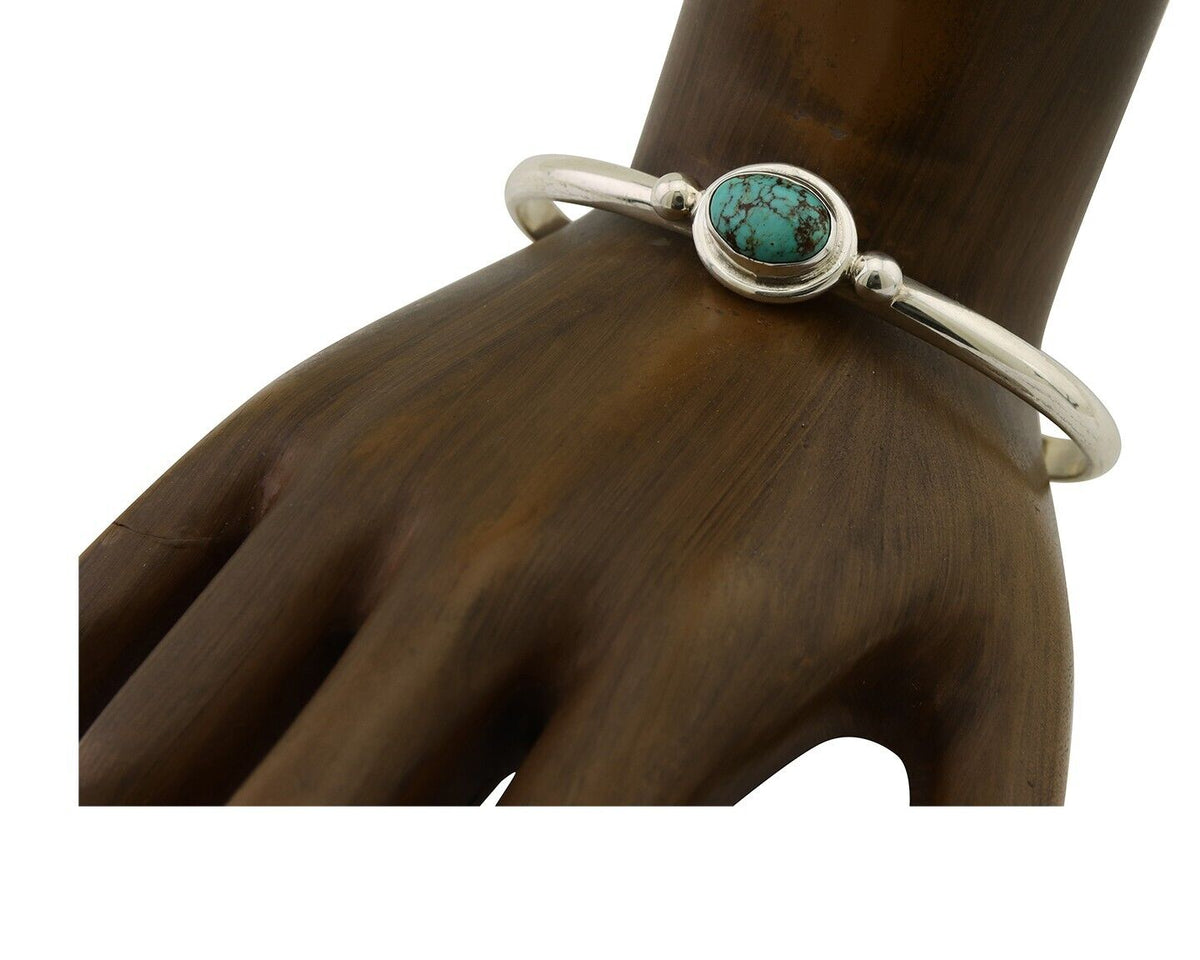 Navajo Kingman Turquoise Bracelet 925 Silver Artist Native American C.80's