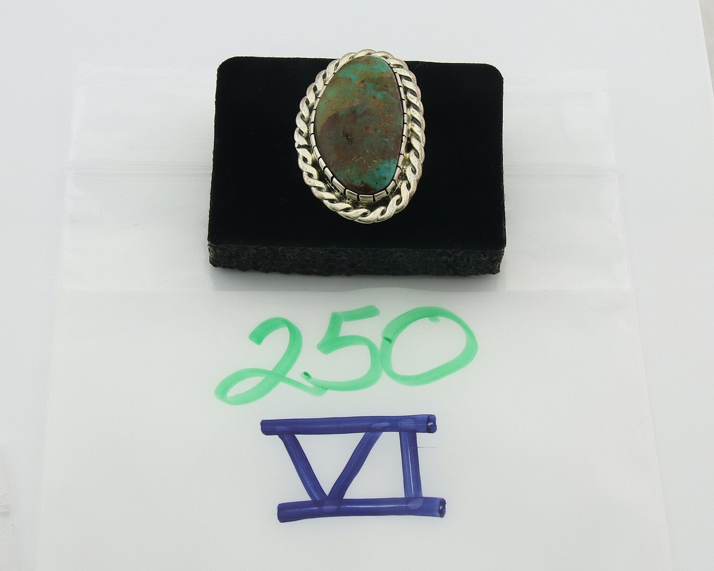 Vintage Navajo Ring 925 Sterling Silver Turquoise Handmade Size 8.25