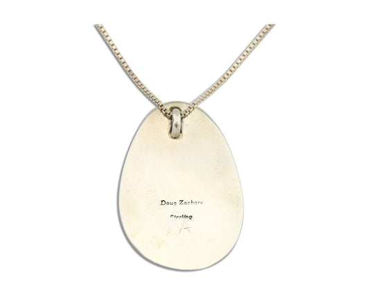 Navajo Necklace 925 Silver Natural Turquoise Artist Signed Doug Zachary C.80's