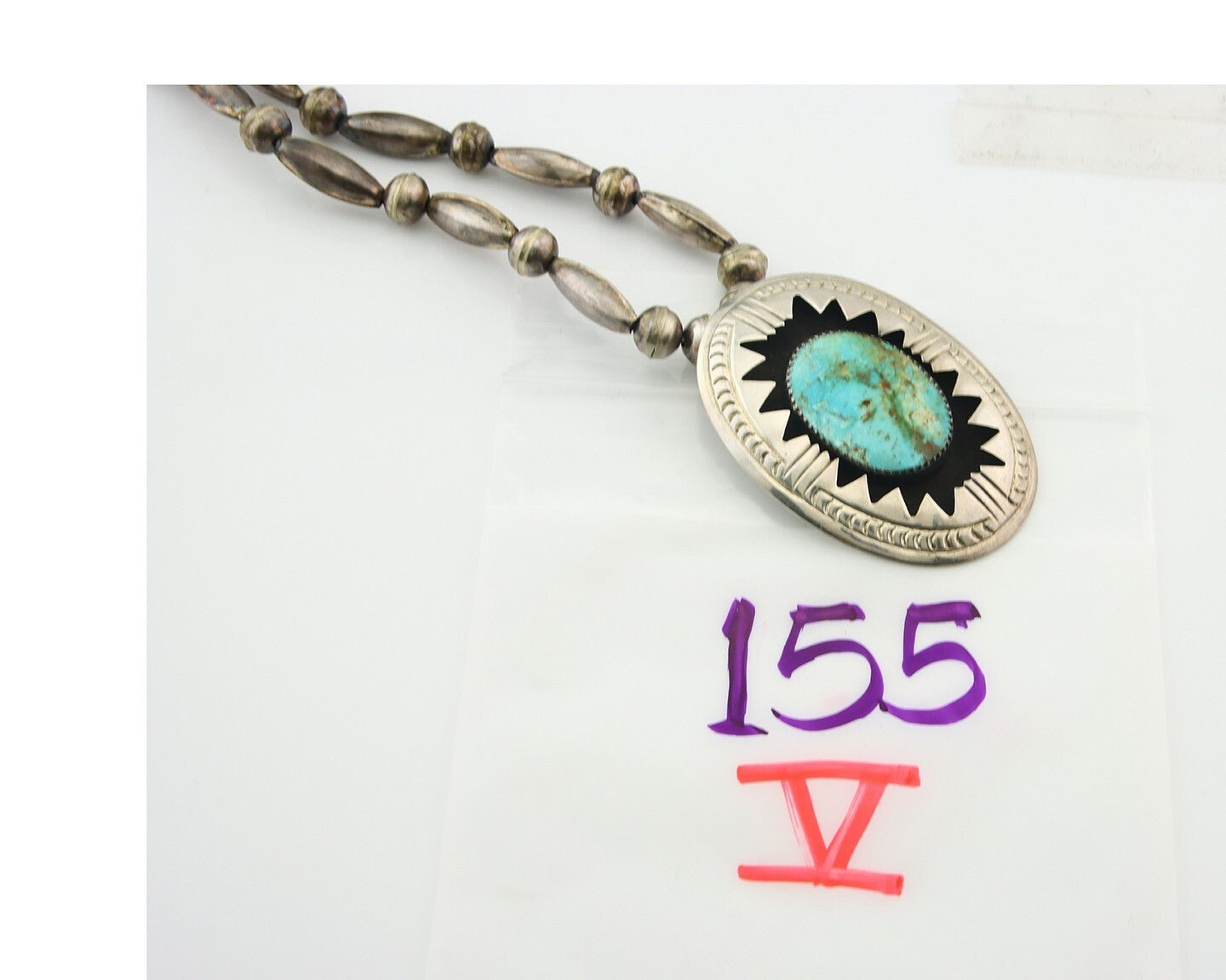 Navajo Sterling Silver Necklace Pendant Handmade Authentic Vintage C.80's