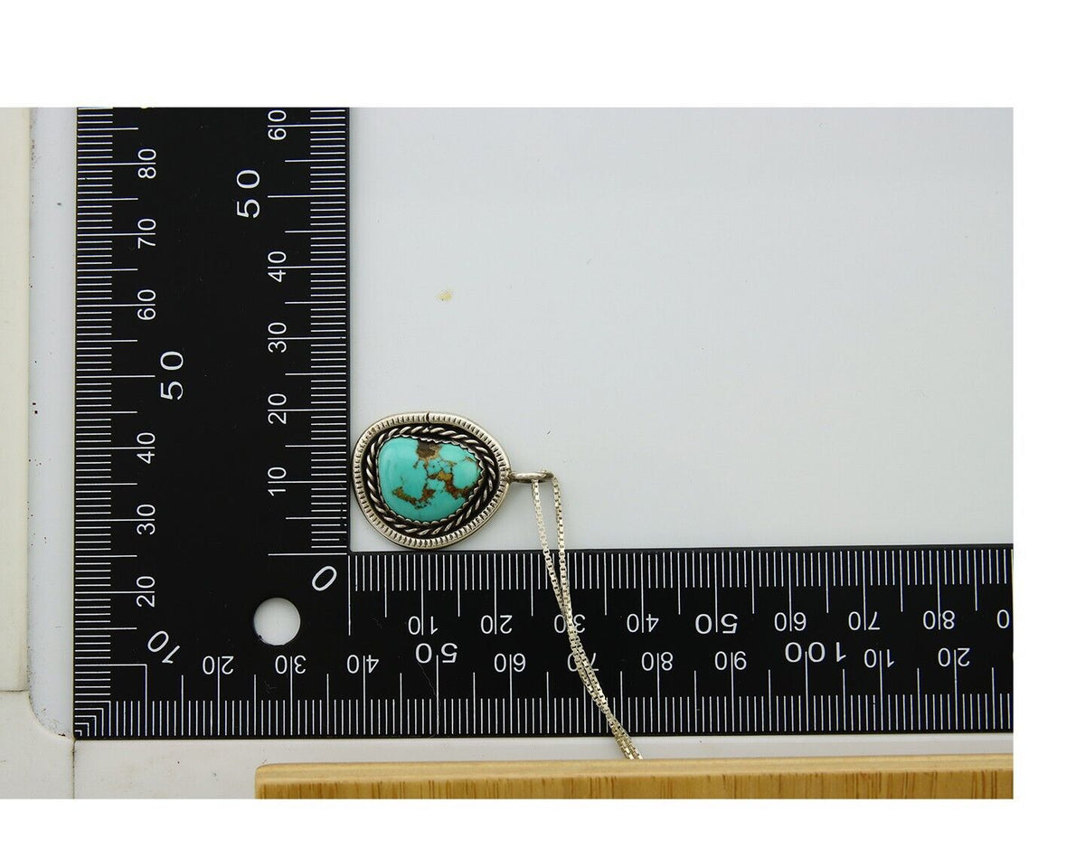 Navajo Necklace 925 Silver Natural Turquoise Native American Artist C.80's