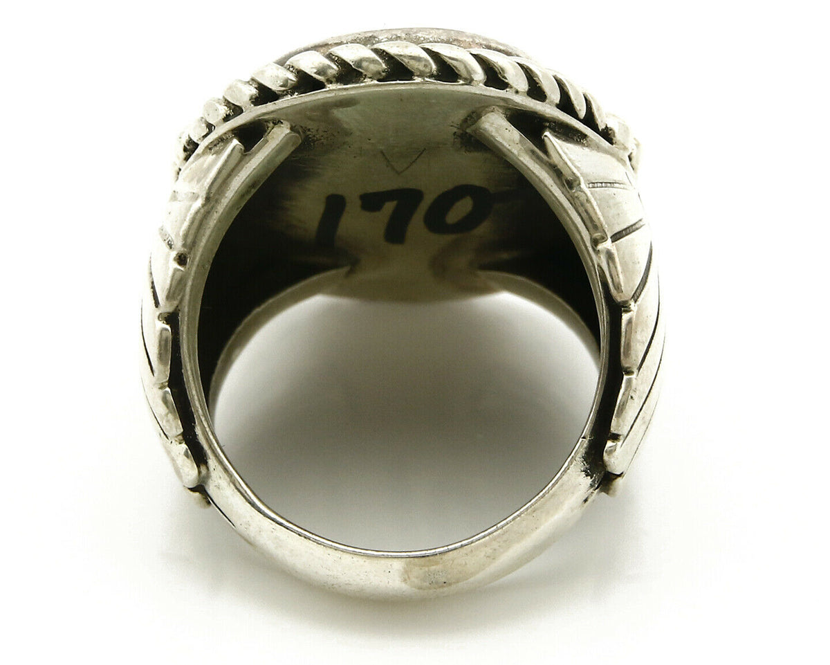 Navajo Ring .925 SOLID Silver Castle Dome Turquoise Signed Doug Zachary C.80's