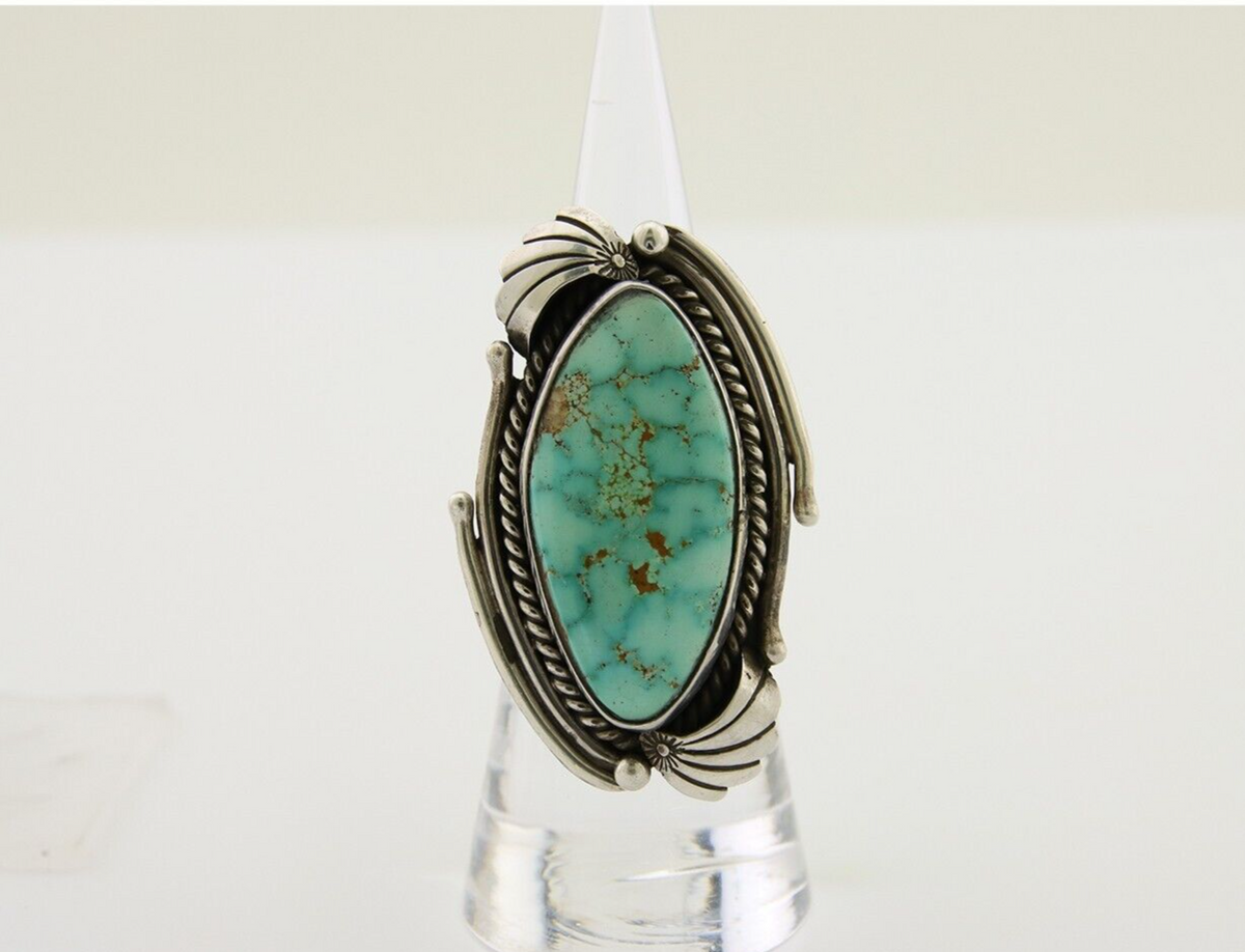 Navajo Ring 925 Silver Turquoise Artist Signed MC C.80's