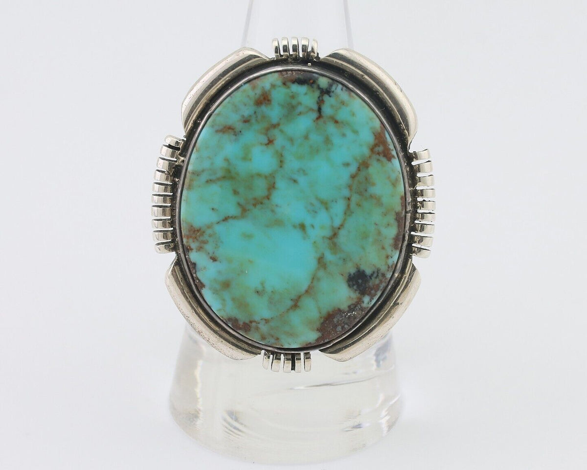 Navajo Ring 925 Silver Spiderweb Turquoise Artist Signed Doug Zachary C.80's