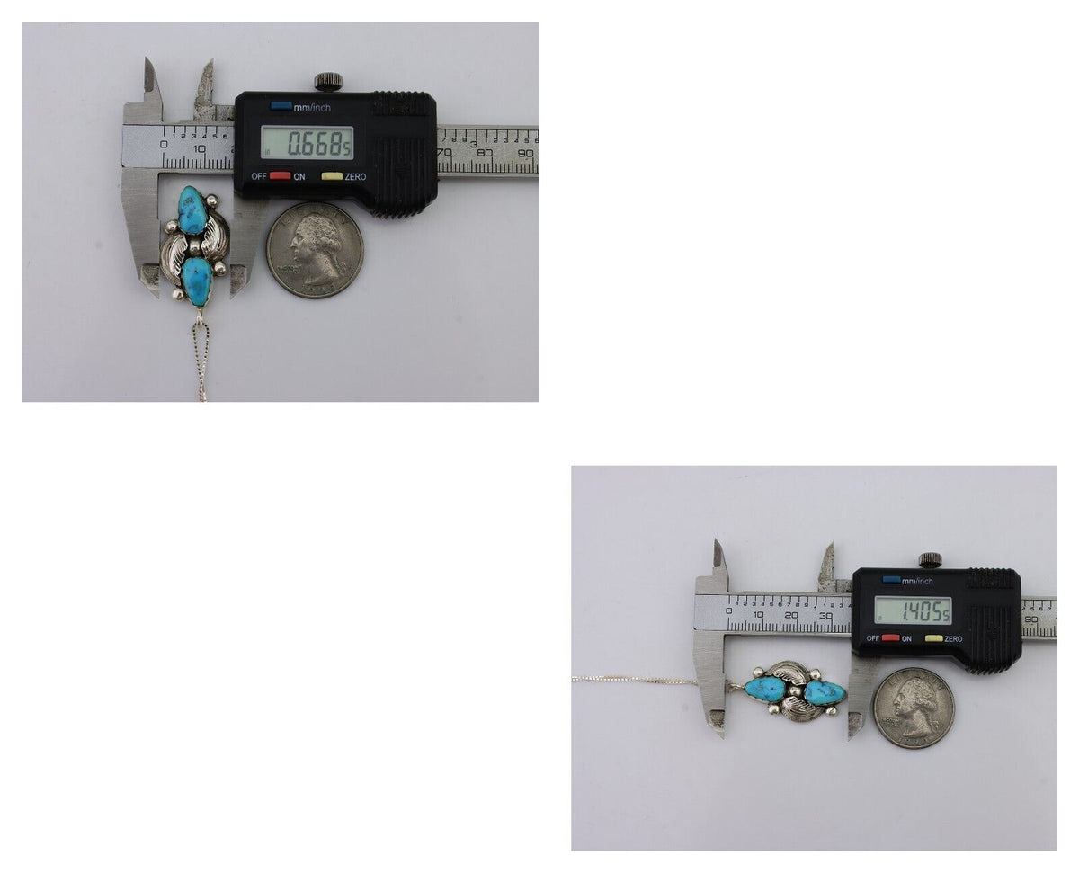Navajo Turquoise Handmade Necklace 925 Silver Simplicio C.80s