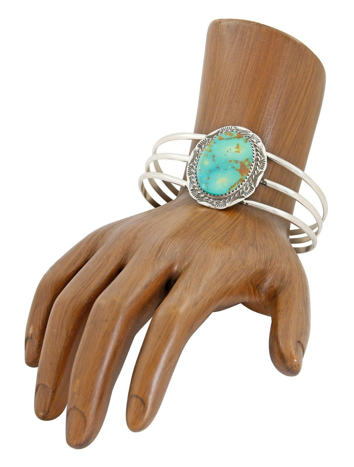 VTG Navajo Signed Begay .925 Silver & Royston Turquoise Cuff