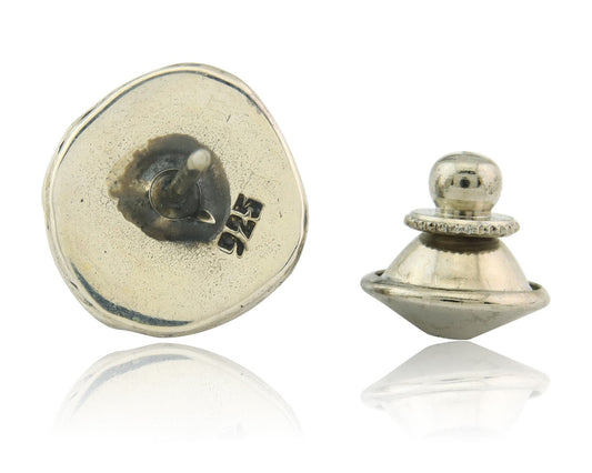 Navajo Tie Tack 925 Silver Natural Turquoise Native Artist Vintage
