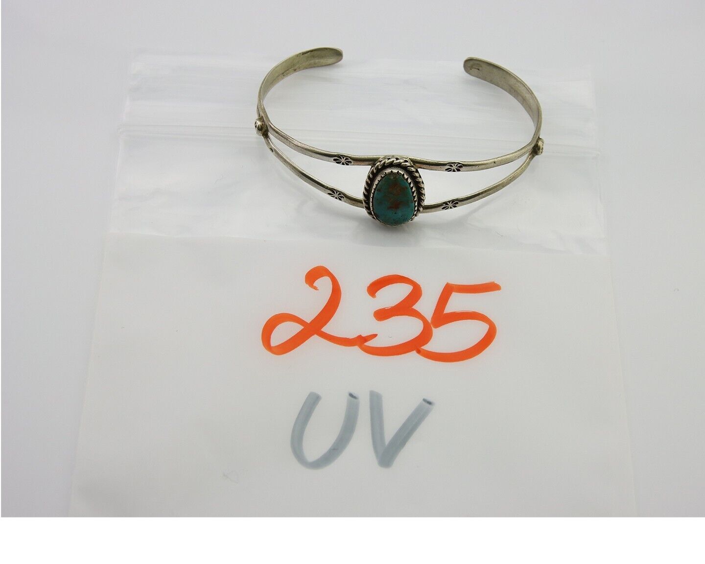 Navajo Cuff Bracelet 925 Silver Turquoise Native American Artist Handmade C.80's