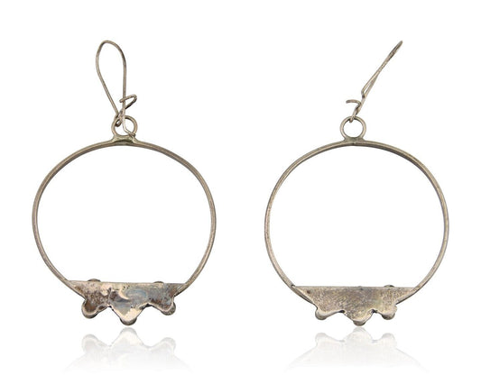Zuni Dangle Earrings 925 Silver Blue Turquoise Native American Artist C.80's