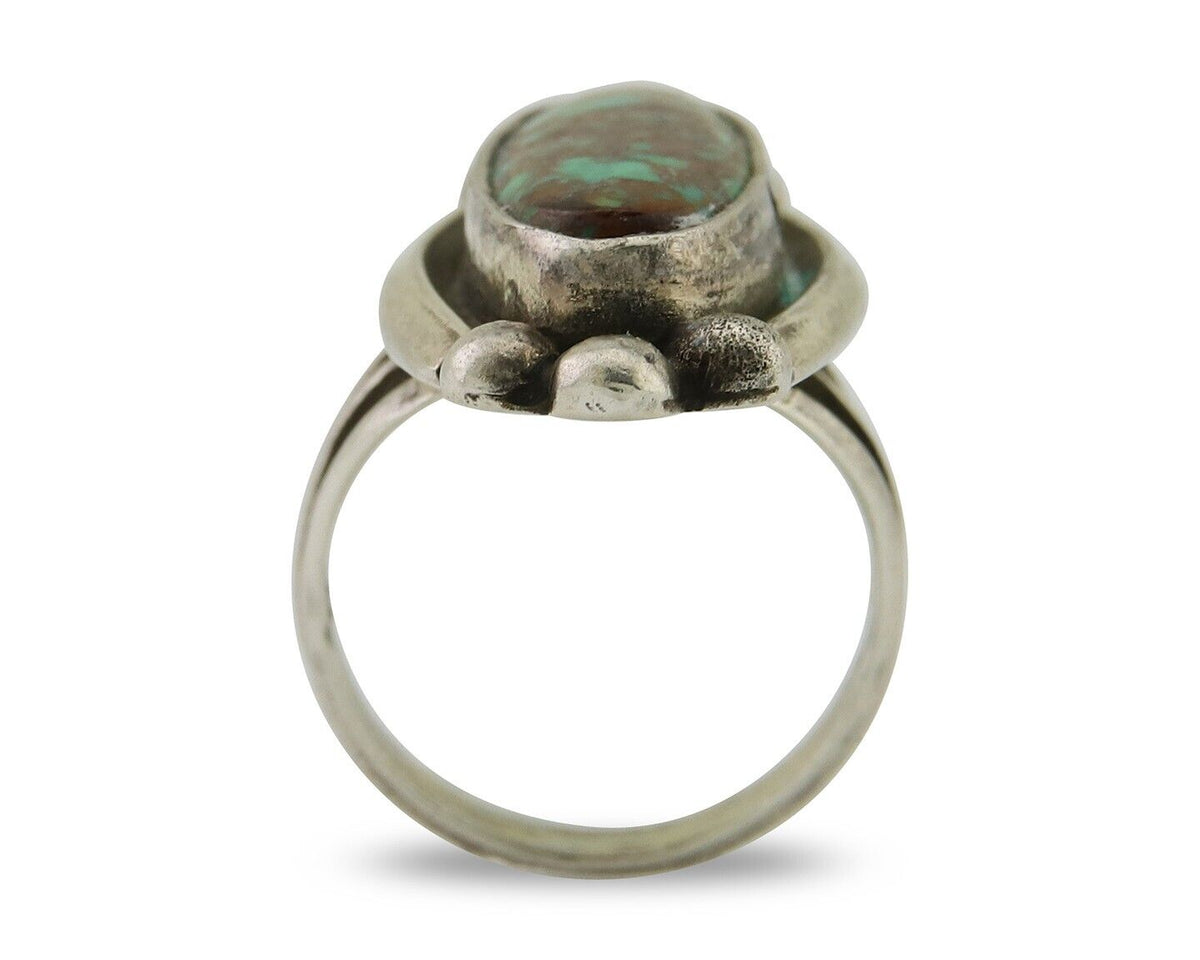 Navajo Ring 925 Silver Turquoise Artist Signed Sunrise C.80's