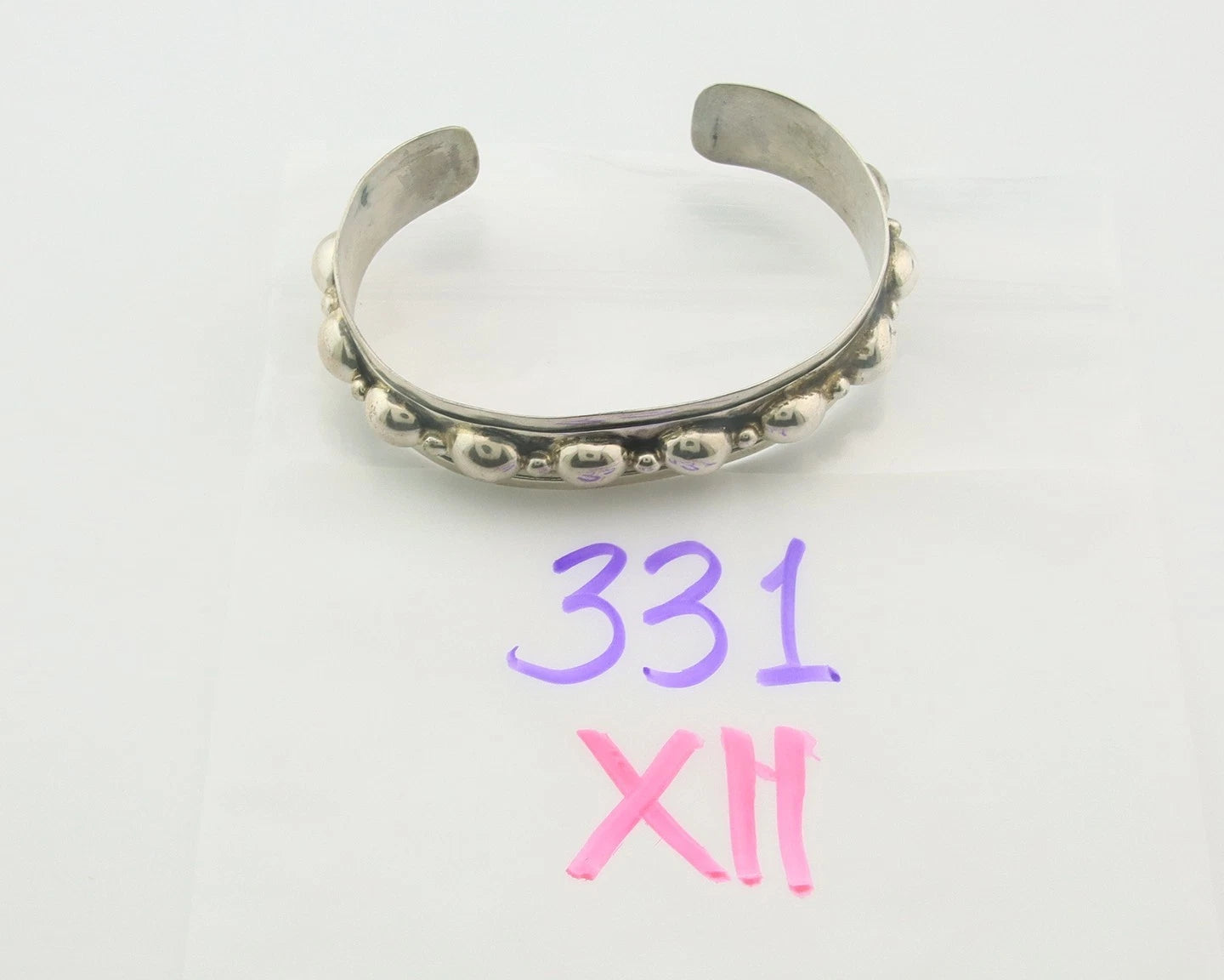 Navajo Cuff Bracelet Sterling Silver Vintage Native Artist Signed Thunderbird