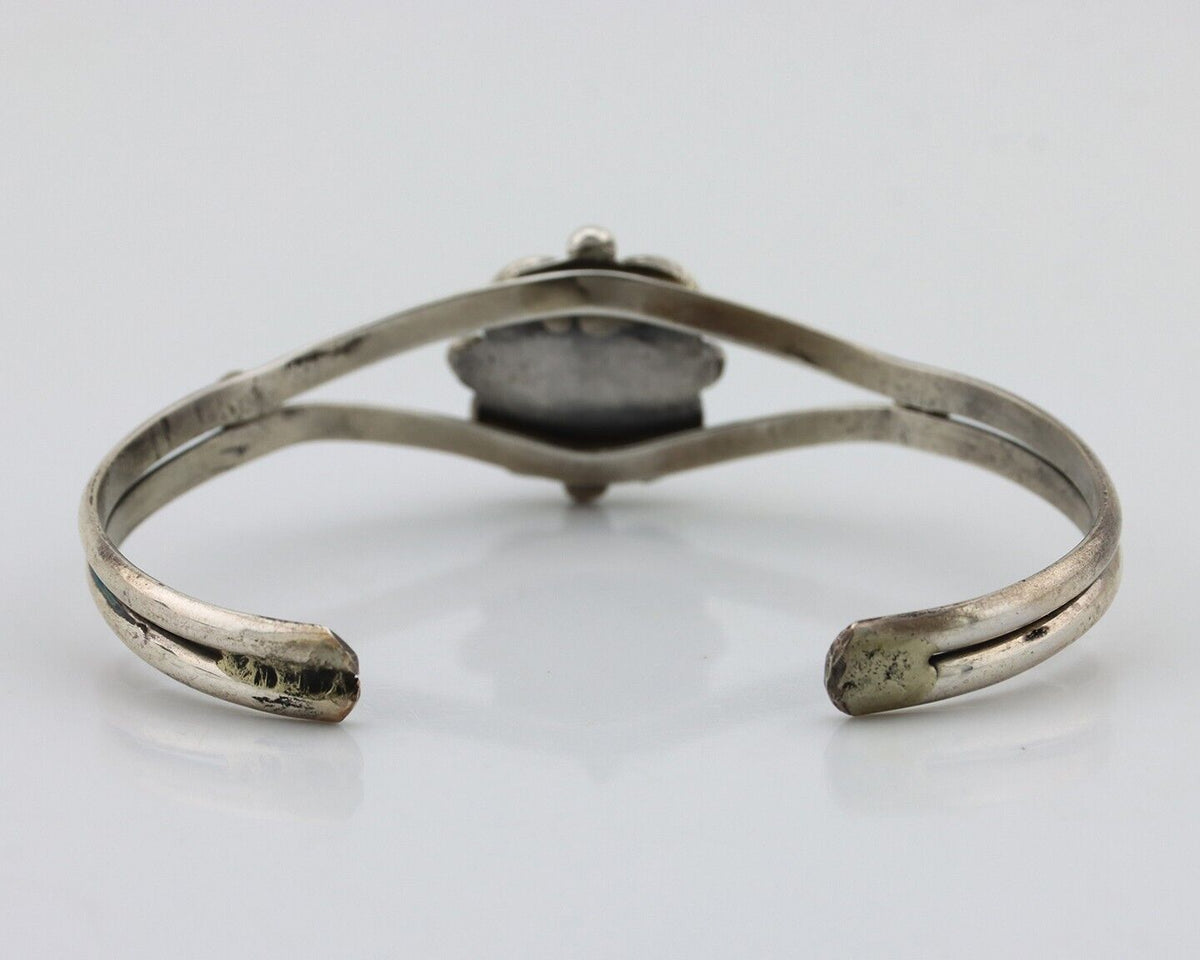Navajo Bracelet 925 Silver Natural Red Coral Native American Artist C.80's