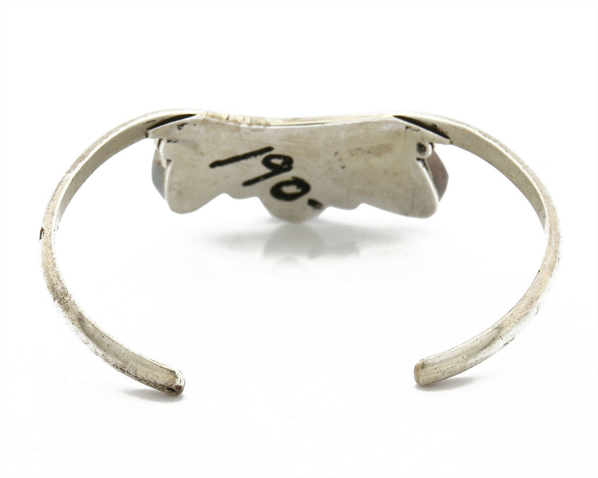 Navajo Natural Blue Turquoise .925 SOLID Silver Cuff Bracelet