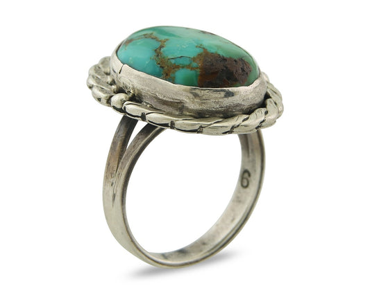 Vintage Navajo Ring 925 Sterling Natural Gemstone Native Artist Size 6.0