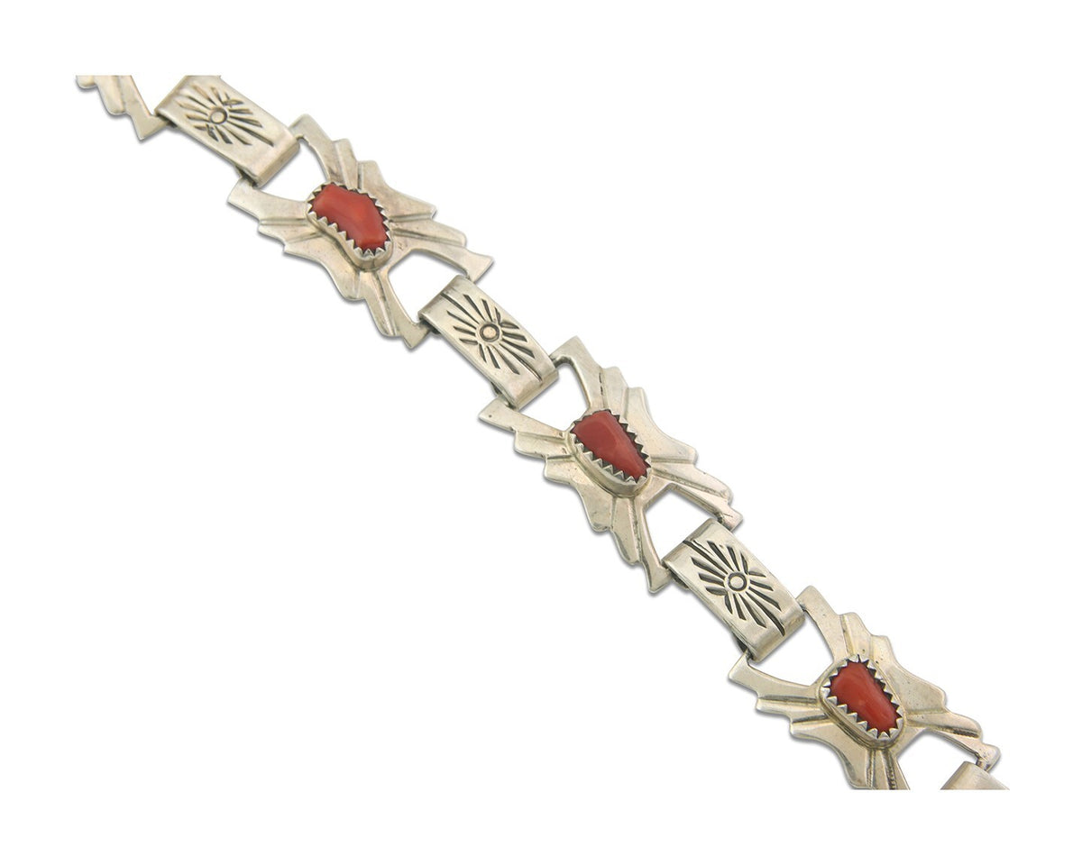 Vintage Navajo Bracelet 925 Silver Handmade Authentic Traditional Signed DM