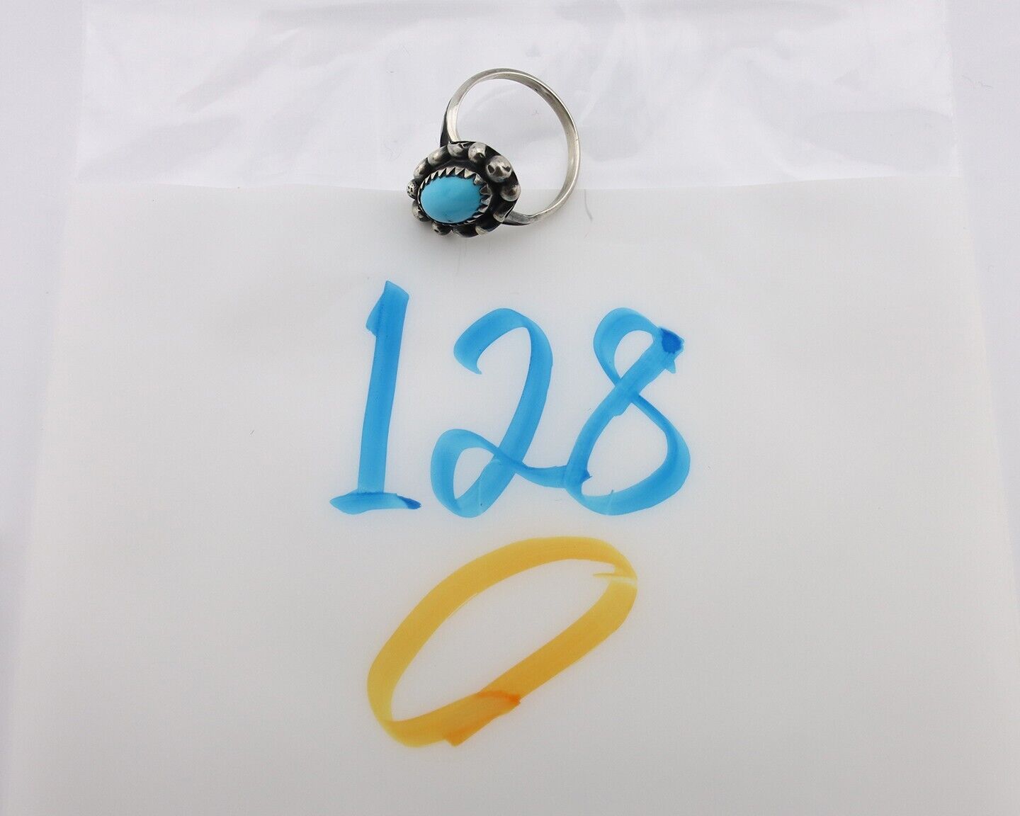 Navajo Ring 925 Silver Turquoise Artist Signed SkyStone Creations C.80's