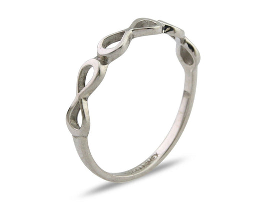 Infinity Heart Promise Ring 925 Solid Silver Size 8.25