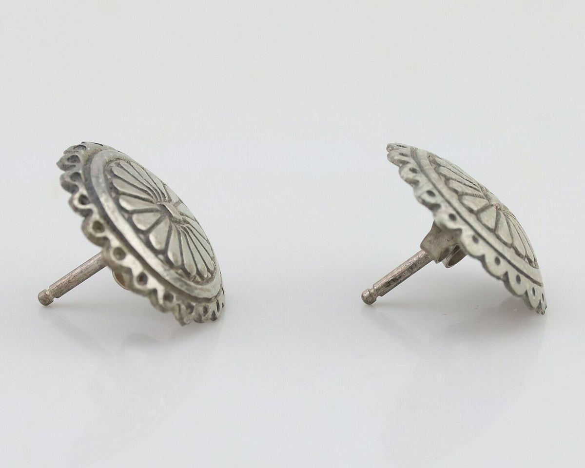 Navajo Small Shield Earrings 925 Silver Native American Artist C.80's