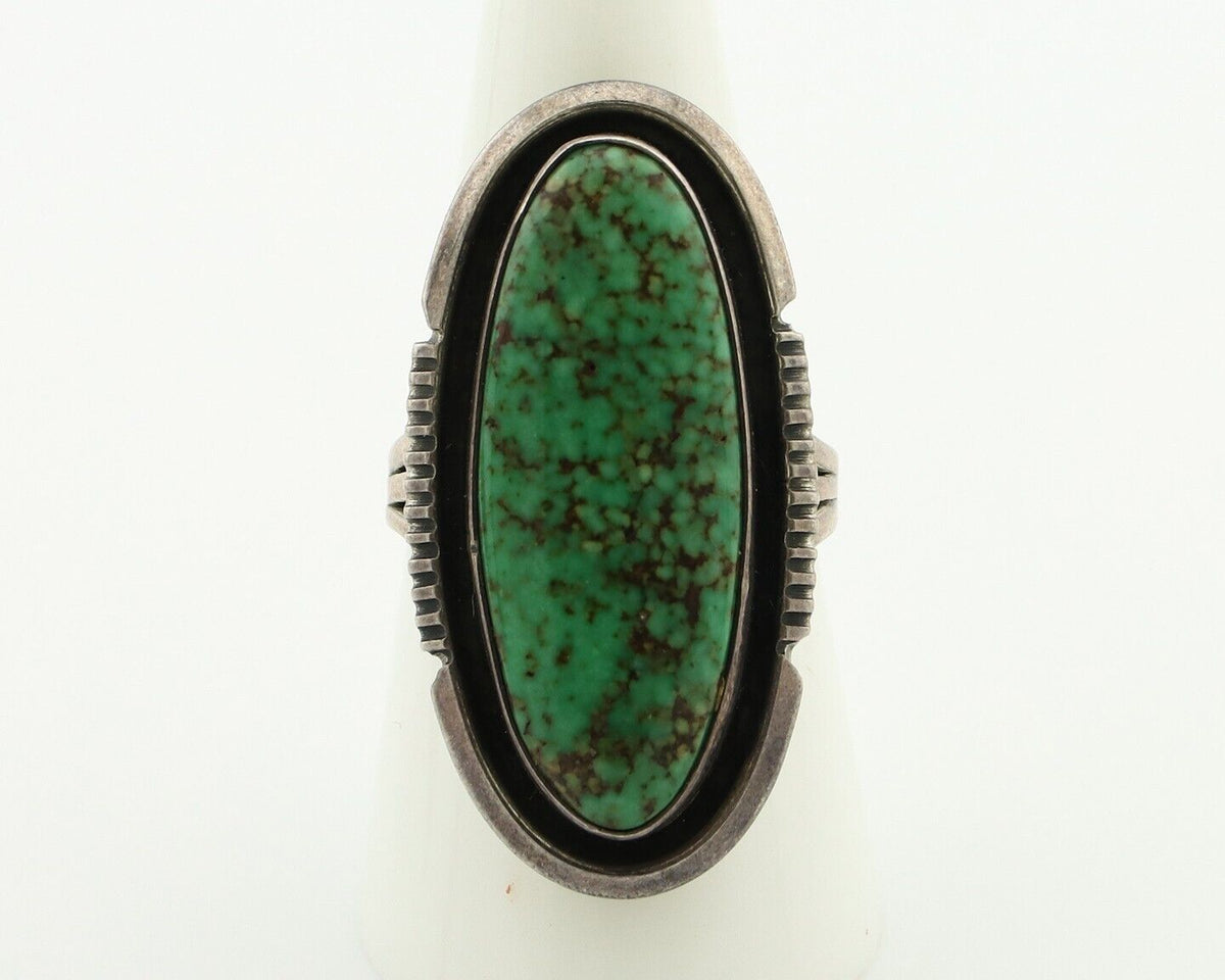 Navajo Ring 925 Silver Spiderweb Turquoise Aritst Signed William Denetdale C.80s