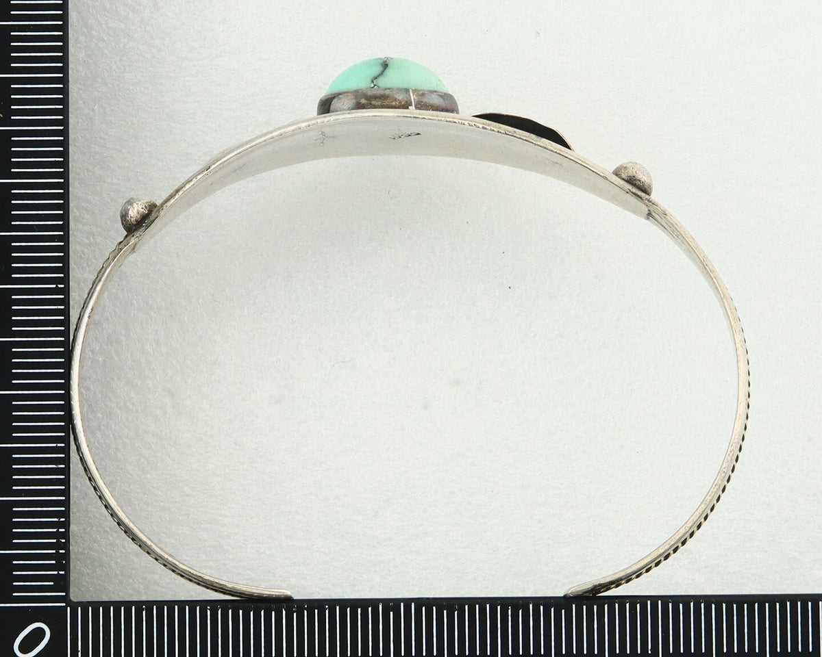 Vintage Navajo Bracelet 925 Silver Turquoise Handmade Signed GC 01 (The Turtle)