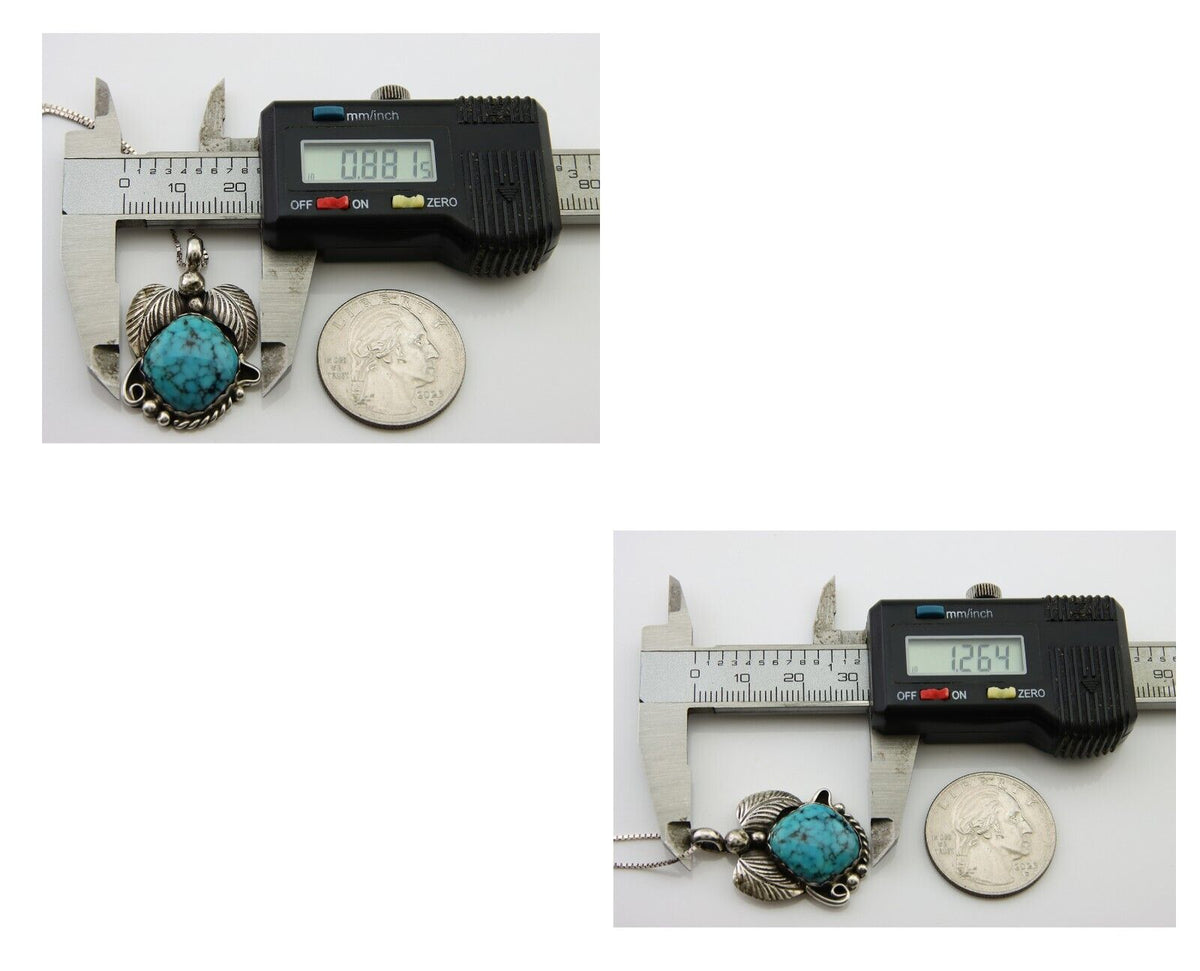 Navajo Necklace 925 Silver Natural Turquoise Native American Artist C.80's