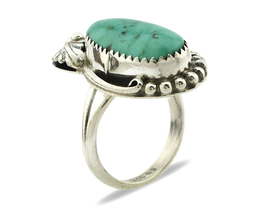 Navajo Ring .925 Silver Natural Mined Southwest Turquoise Artist Signed SN C80s