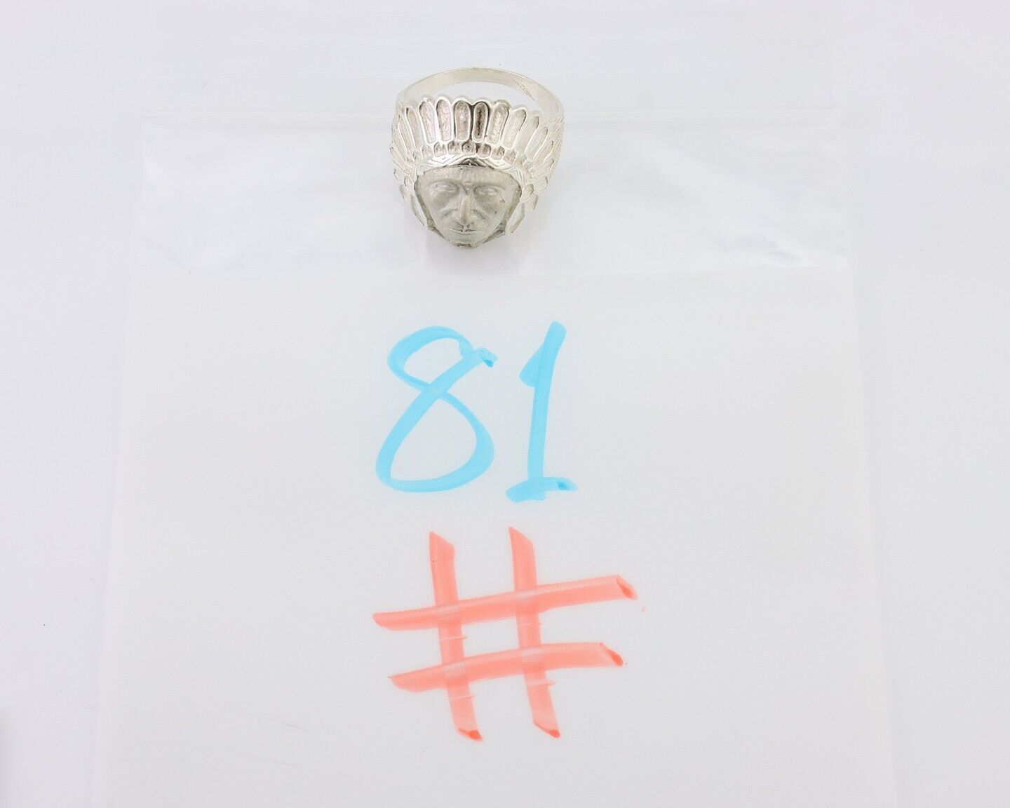 Indian Chief Ring 925 Sterling Silver SOLID CAST 925 STERLING SILVER Size 11.75
