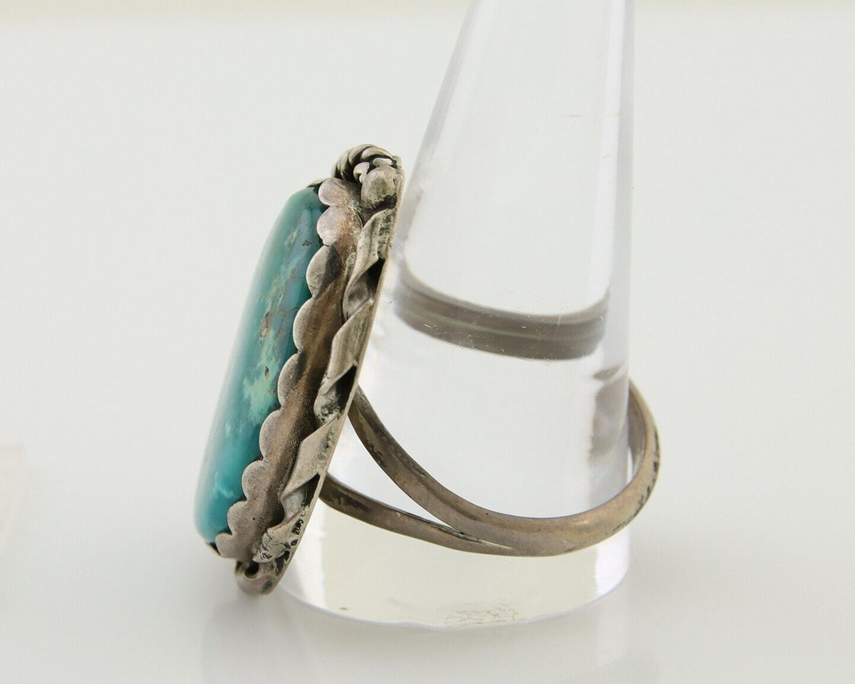 Men Navajo Ring 925 Silver Turquoise Native American Artist C.80's