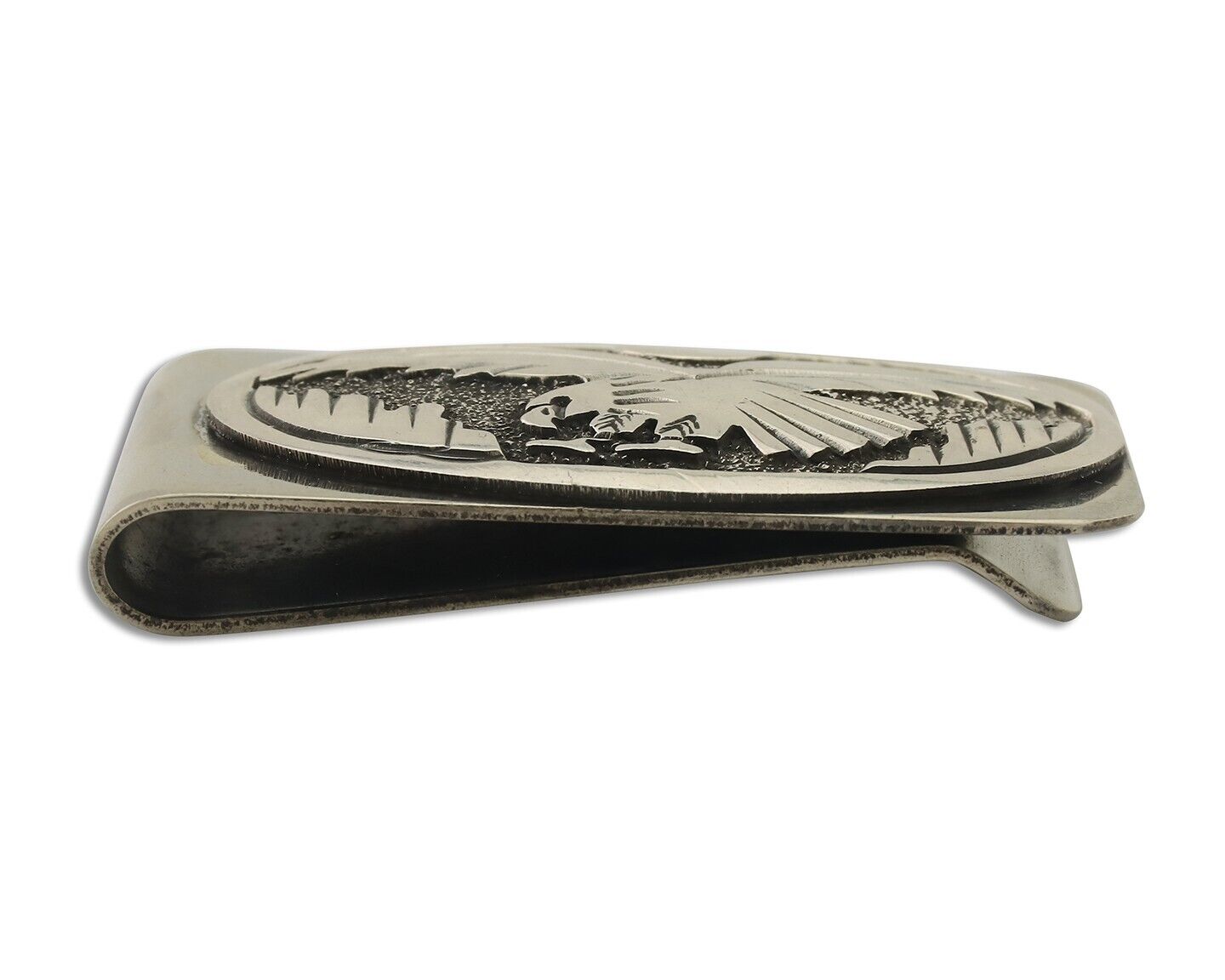 Navajo Eagle Money Clip .925 Silver & .999 Nickle Signed Gibson Gene C.80's