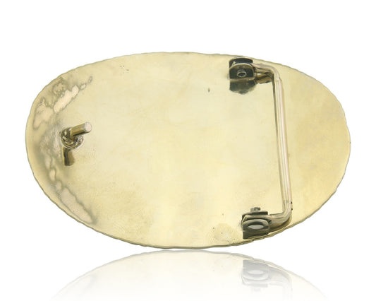 Navajo Concho Belt Buckle .999 Nickel Turquoise Native American 2.0x3.0 in C80s