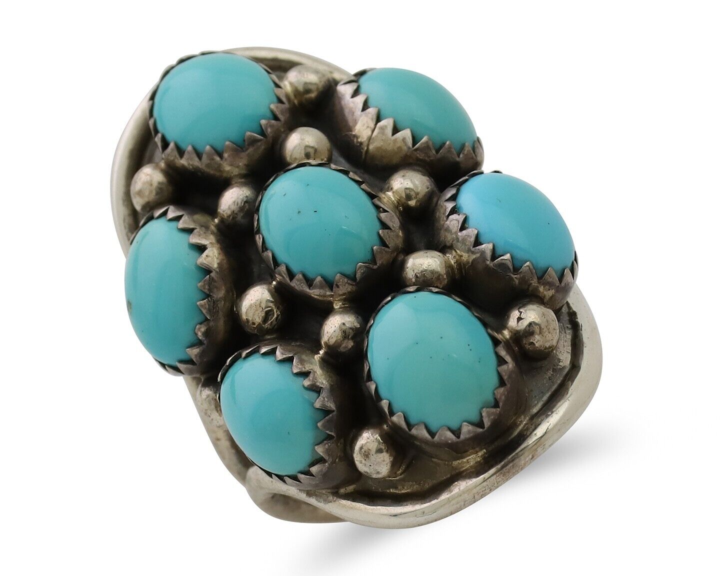 Navajo Handmade Ring 925 Silver Kingman Turquoise Native American C.80 ...