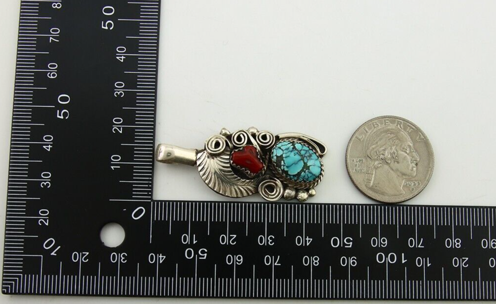 Navajo Necklace 925 Silver Spiderweb Turquoise Artist Signed Justin Morris C80s