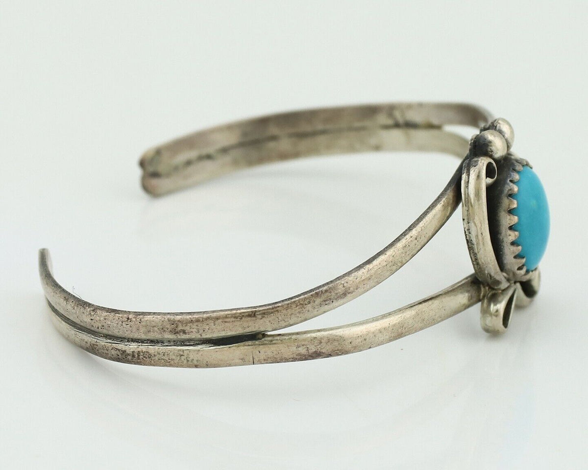 Navajo Slave Bracelet 925 Silver Natural SB Turquoise Native American C.80's