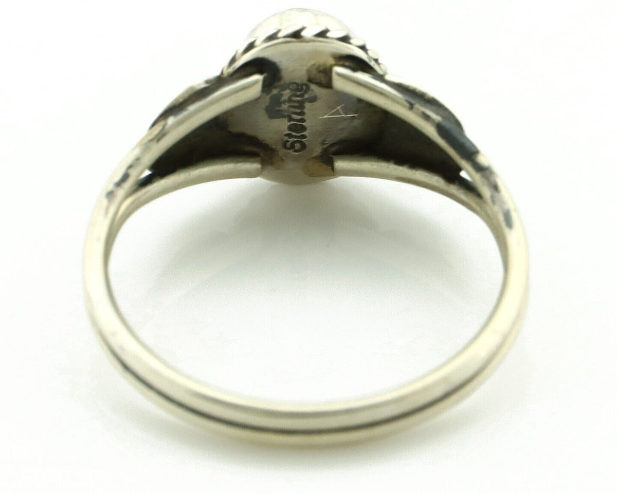 Navajo Ring 925 Silver Natural Blue Turquoise Native Artist C.80's