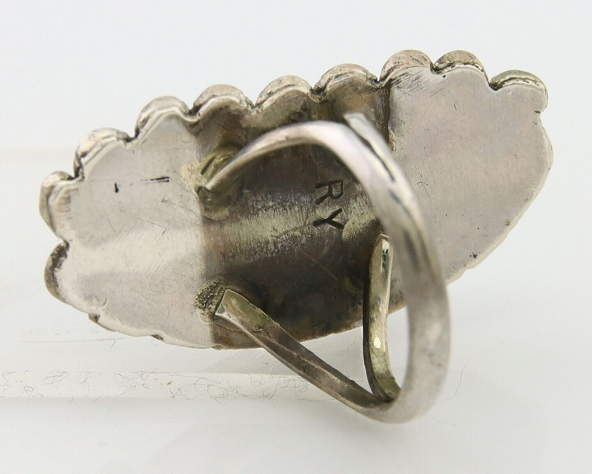 Navajo Ring .925 Sterling Blue Turquoise Artist Signed R Yazzie C.80's