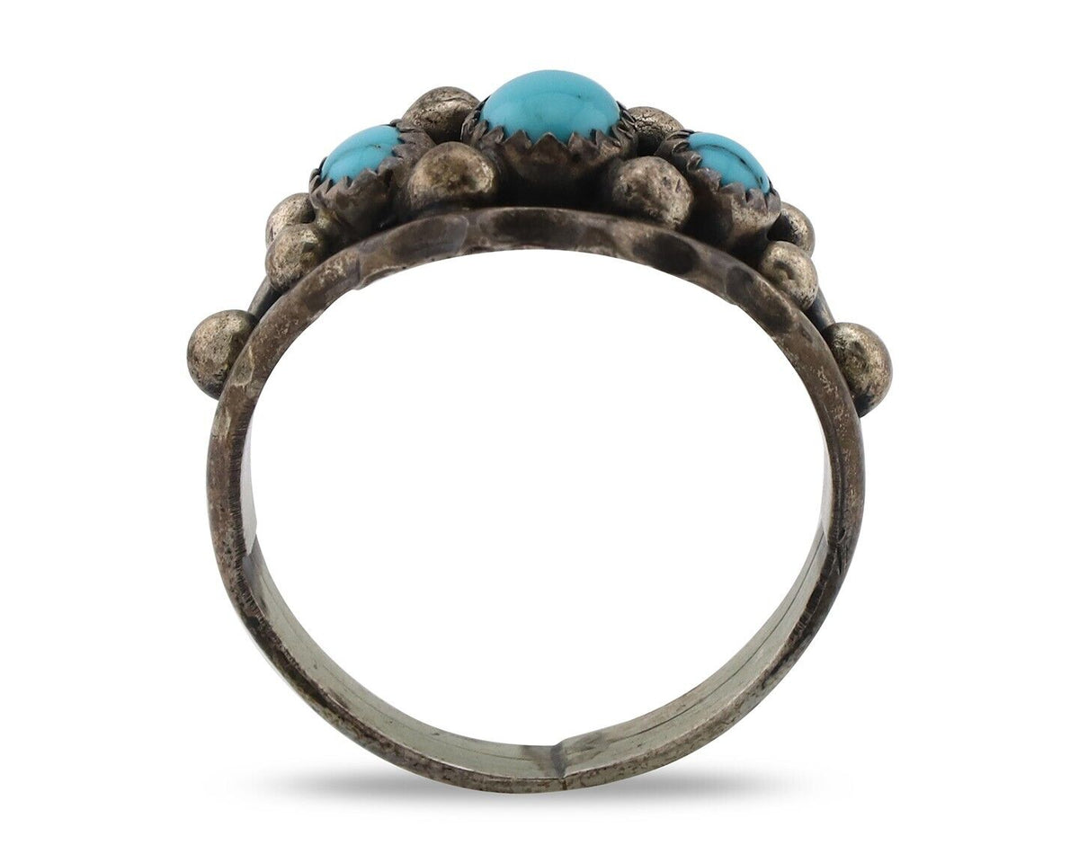 Navajo Ring 925 Silver Turquoise Artist Signed E SkyStone Creations C.80's
