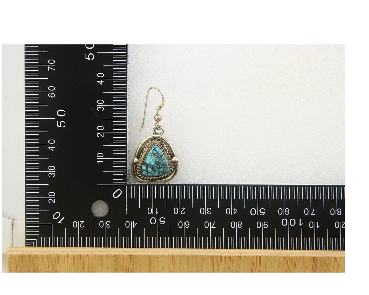 Navajo Earrings 925 Silver Natural Turquoise Native American Artist C.80's