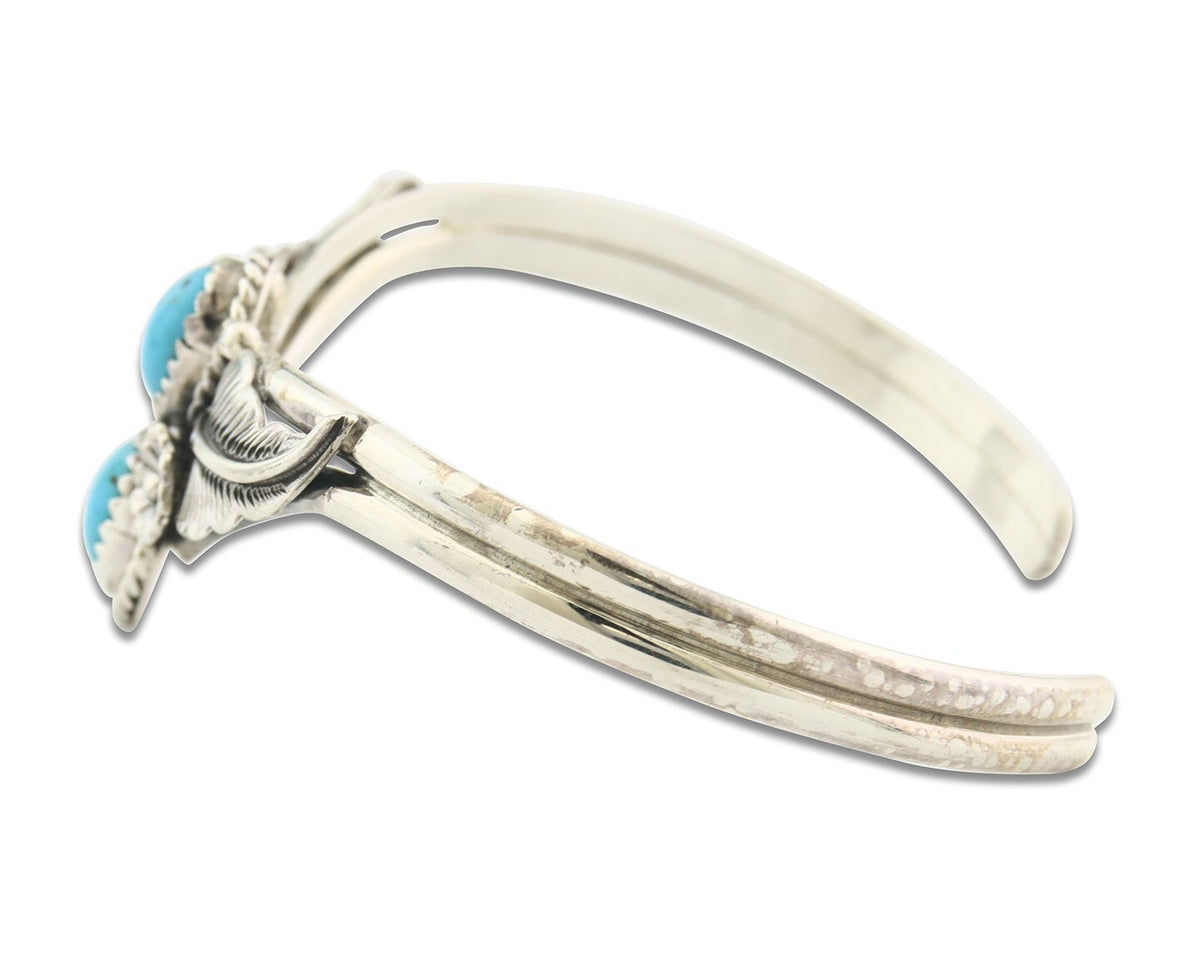 Vintage Navajo Bracelet 925 Silver Turquoise Traditional Handmade Signed SN