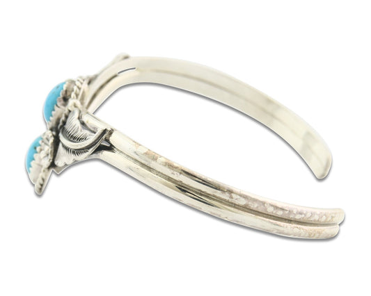 Vintage Navajo Bracelet 925 Silver Turquoise Traditional Handmade Signed SN