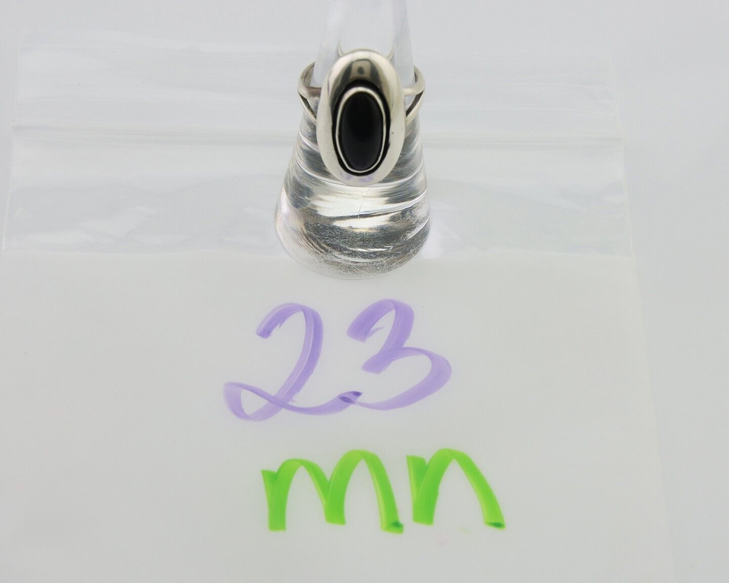Navajo Handmade Ring 925 Silver Black Onyx Artist Signed M Montoya C.80's